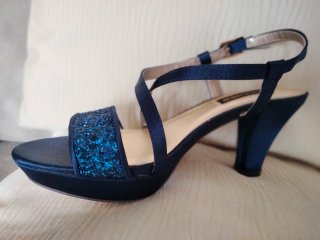 Zapatos de fiesta azul para mujer
