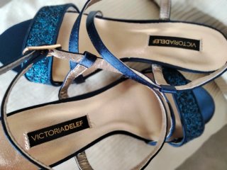 Zapatos de fiesta azul para mujer
