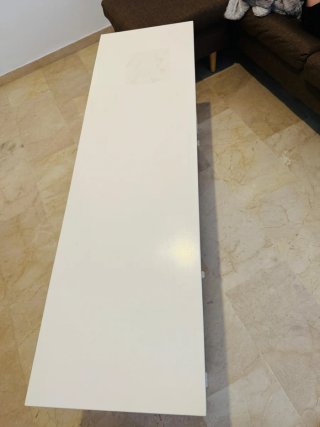 Mueble TV blanco y madera