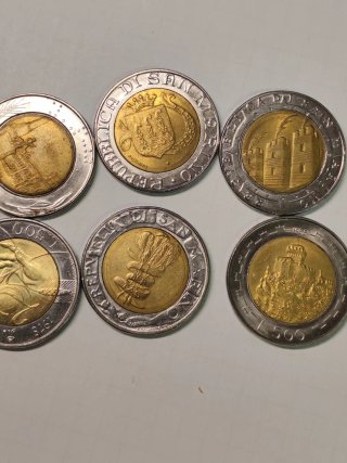 6 Monete da 500 Lire