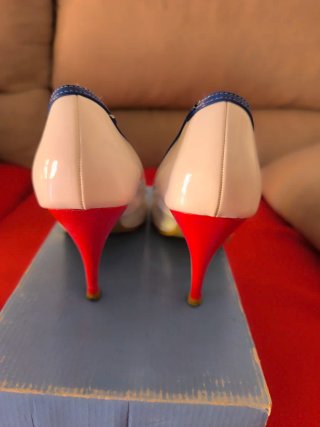 Zapatos de tacón multicolor peep toe