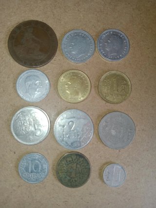 Lote de 12 Monedas Pesetas Varias Épocas