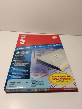 Etiquetas Apli 01275 Inyección Tinta/Láser