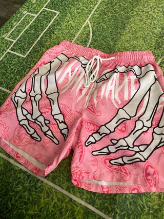 Shorts rosa esqueleto