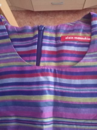 Vestido de cóctel multicolor con cinturón