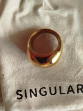 Anillo Acero Bañado en Oro
