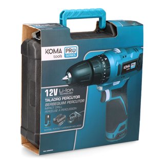 Taladro Percutor 12V Koma Pro con Accesorios