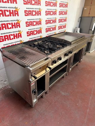 PARRILLA + COCINA + PLANCHA CROMO GAS OCASION !!!!