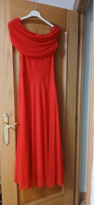 Vestido largo rojo talla única