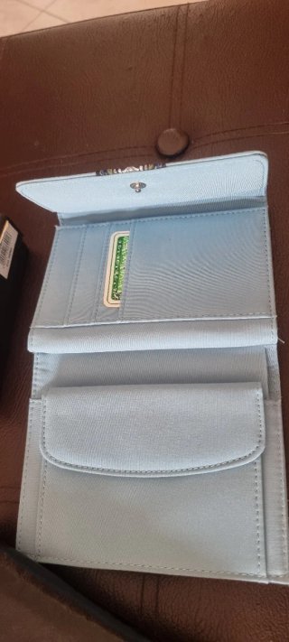 Portafoglio donna celestino con decorazione