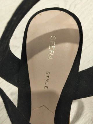 Sandalias cuña negras