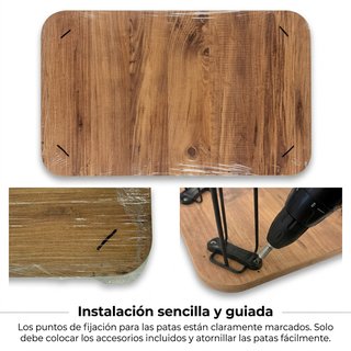 Set di 3 Tavoli Nido in Legno e Metallo