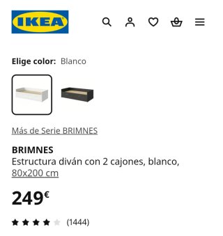 Diván BRIMNES 80x200 convertible a cama de 160x200