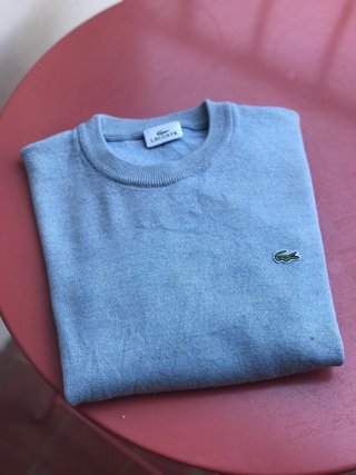 Jersey Lacoste vintage azul chico