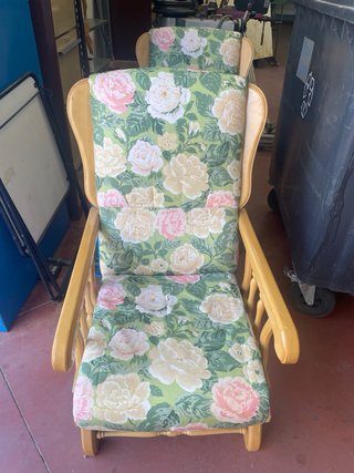 2 Mecedoras Tumbona con Cojines Florales