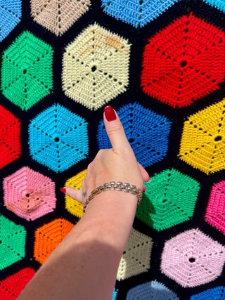Colcha ganchillo patchwork grande muy alegre
