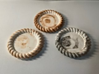 Piattini e coppette in gesso ceramico