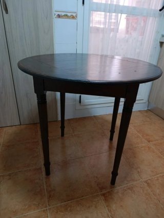 Vintage dark wood dining Table(Mesa circular ❤️♻️