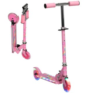 Patinete infantil rosa con luces