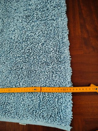 Tappeto bagno azzurro cotone 105x52 cm