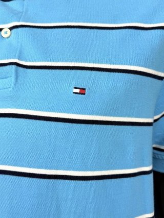 Polo Tommy Hilfiger Uomo Azzurro Righe Taglia L