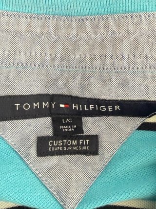Polo Tommy Hilfiger Uomo Azzurro Righe Taglia L