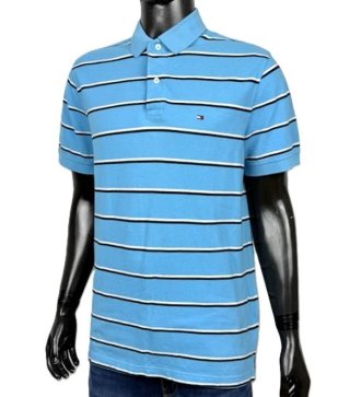 Polo Tommy Hilfiger Uomo Azzurro Righe Taglia L
