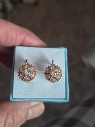 Pendientes Flor Chapados en Oro Rosa