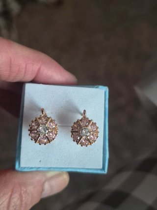Pendientes Flor Chapados en Oro Rosa