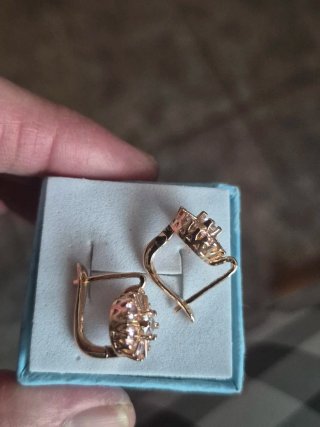 Pendientes Flor Chapados en Oro Rosa
