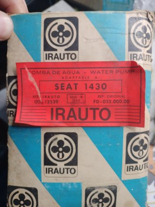 Bomba de agua Seat 124 Sport, 1430, Coupe, Spider