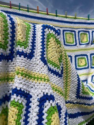 Colcha de Ganchillo Patchwork hecha a mano linda