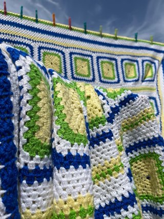 Colcha de Ganchillo Patchwork hecha a mano linda