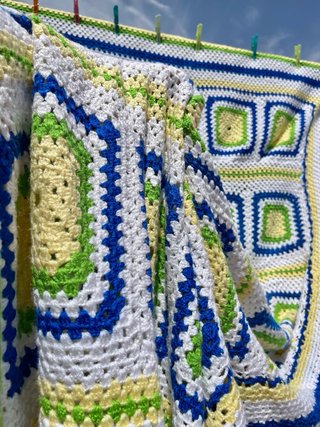 Colcha de Ganchillo Patchwork hecha a mano linda