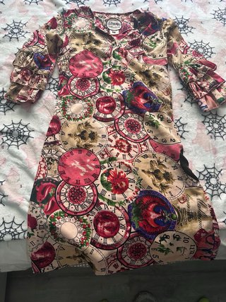 Vestito Almatxichi Multicolor con Stampa di Orologi