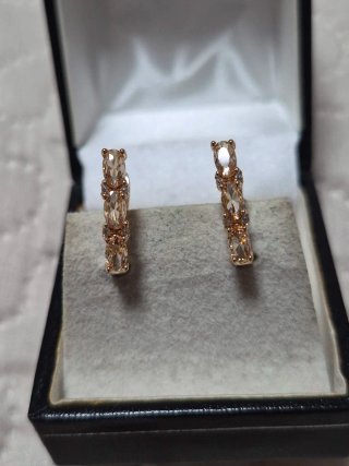Pendientes oro circonitas cristal blanco