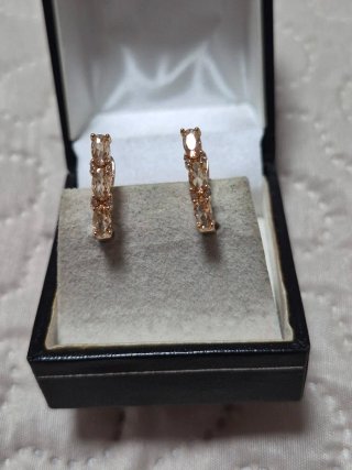 Pendientes oro circonitas cristal blanco