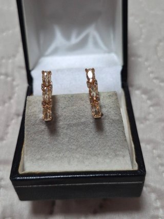 Pendientes oro circonitas cristal blanco