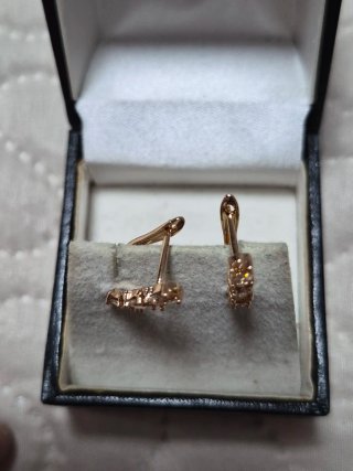 Pendientes oro circonitas cristal blanco