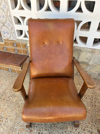 Sillones Mecedora Vintage Polipiel Marrón
