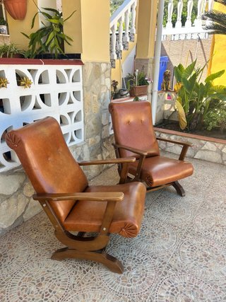 Sillones Mecedora Vintage Polipiel Marrón