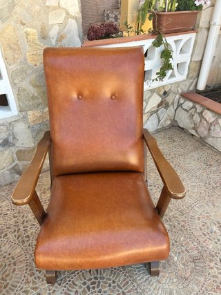 Sillones Mecedora Vintage Polipiel Marrón