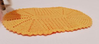 Napperon Oval Croché Amarelo Girassol