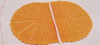 Napperon Oval Croché Amarelo Girassol