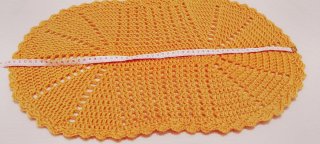 Napperon Oval Croché Amarelo Girassol