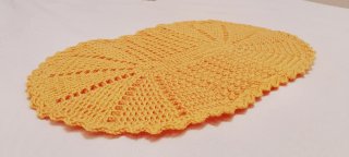 Napperon Oval Croché Amarelo Girassol