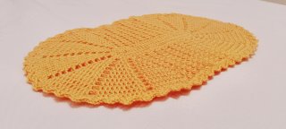 Napperon Oval Croché Amarelo Girassol