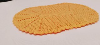 Napperon Oval Croché Amarelo Girassol
