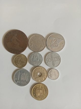 Lote 10 Monedas Pesetas España Diferentes Valores