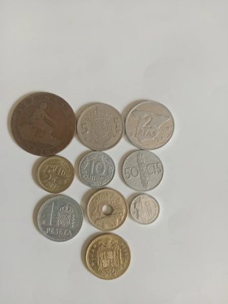 Lote 10 Monedas Pesetas España Diferentes Valores